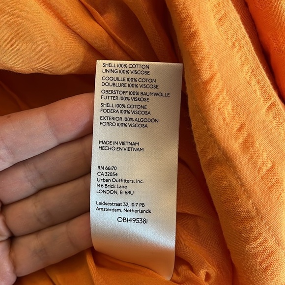 Anthropologie Vibrant Orange Wrap Mini Dress With Cut Out Size Medium. - Picture 12 of 12